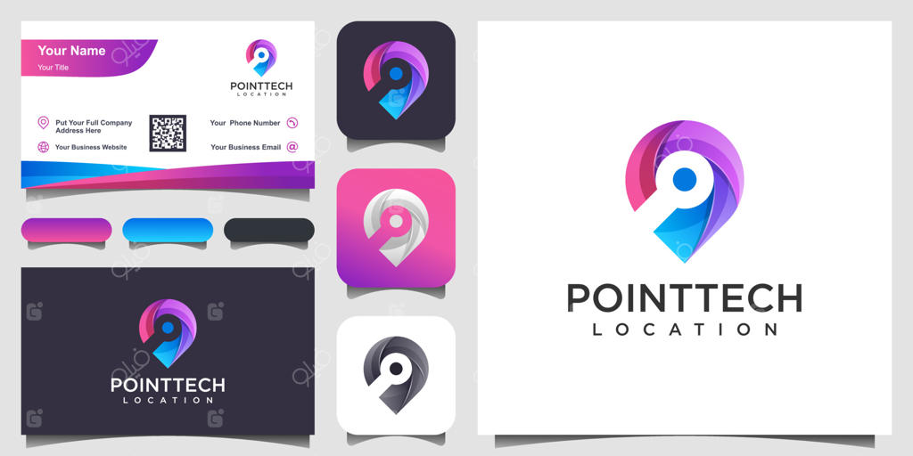 الهام‌بخش طراحی لوگو برای مکان چیپ رنگارنگ و طراحی کارت ویزیت