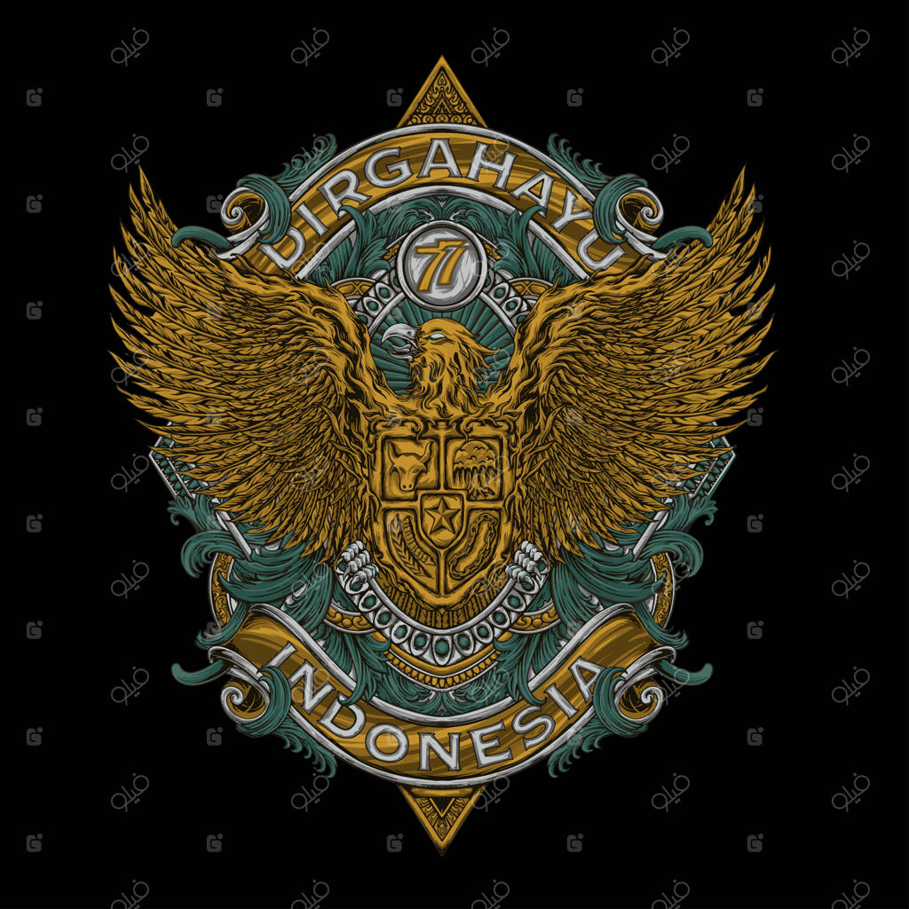 تصویرسازی روز استقلال اندونزی با عقاب