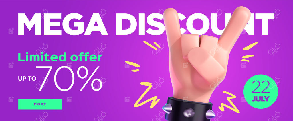 قالب بنر وکتوری فروش - پیشنهاد محدود.