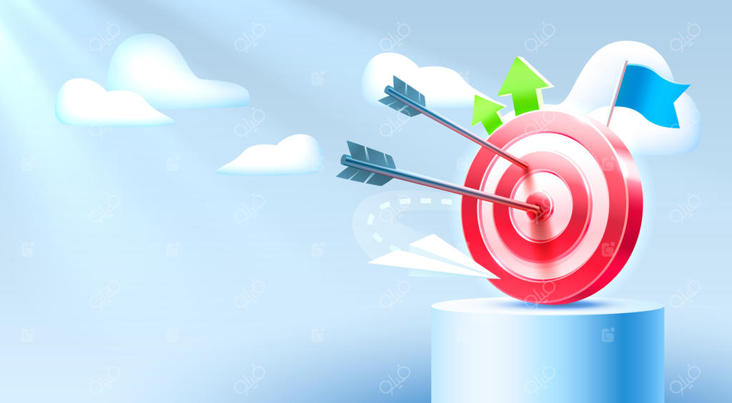 آیکن وکتور سه‌بعدی بیزینسی برای بنر صفحه فرود تارگت