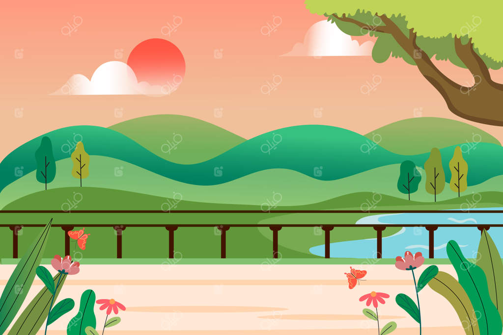 تصویرسازی طبیعت زیبای بهاری