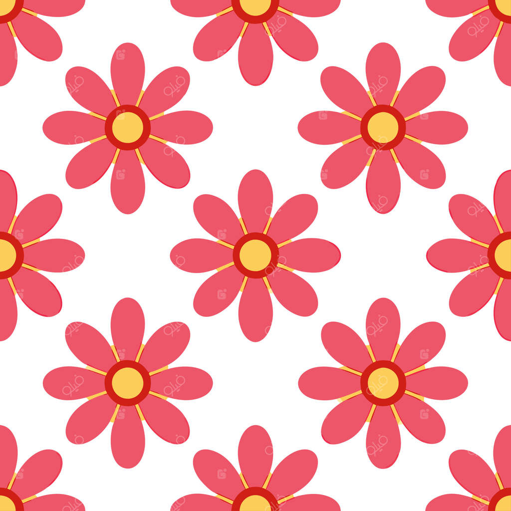 پترن تابستانی گل‌های روشن و پررنگ با گلبرگ‌های بزرگ و رنگ‌های زنده برای طراحی‌های باغ شاداب