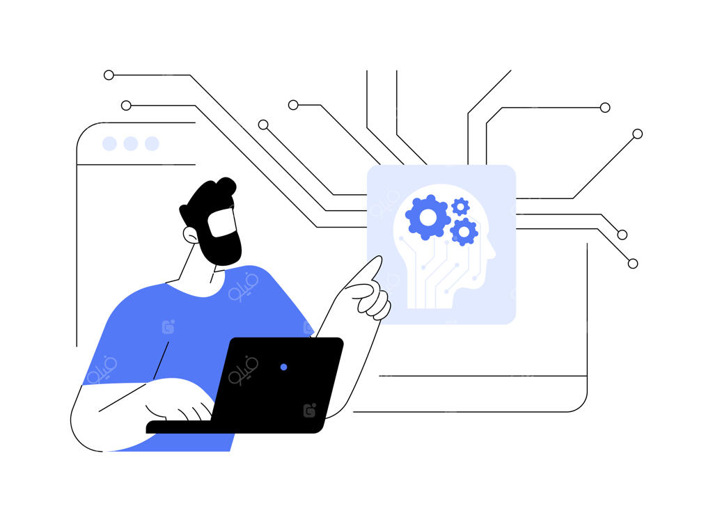 وکتورهای کارتونی و بدون پس‌زمینه با طرح هوش مصنوعی