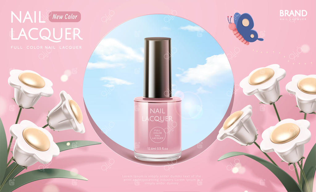 تبلیغات لاک ناخن صورتی