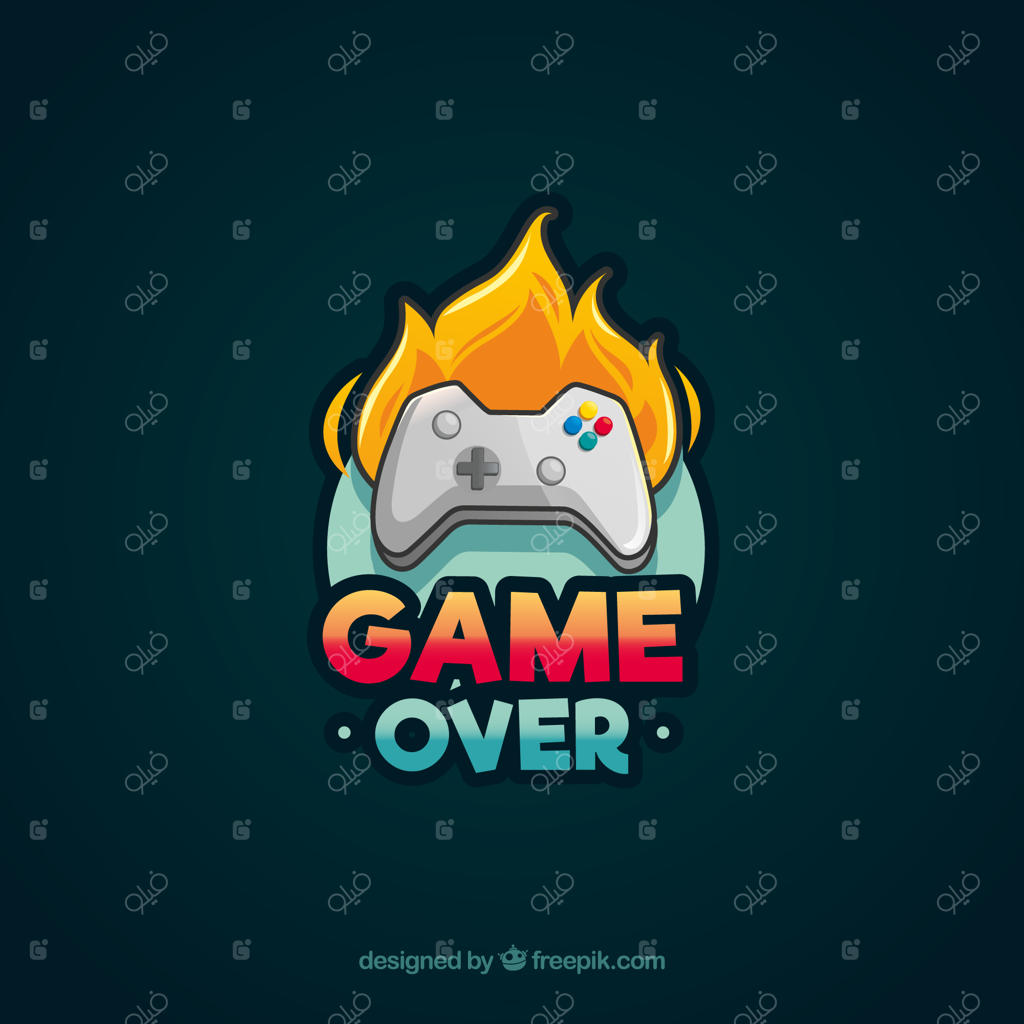 قالب لوگوی بازی ویدیویی با طرح دسته بازی