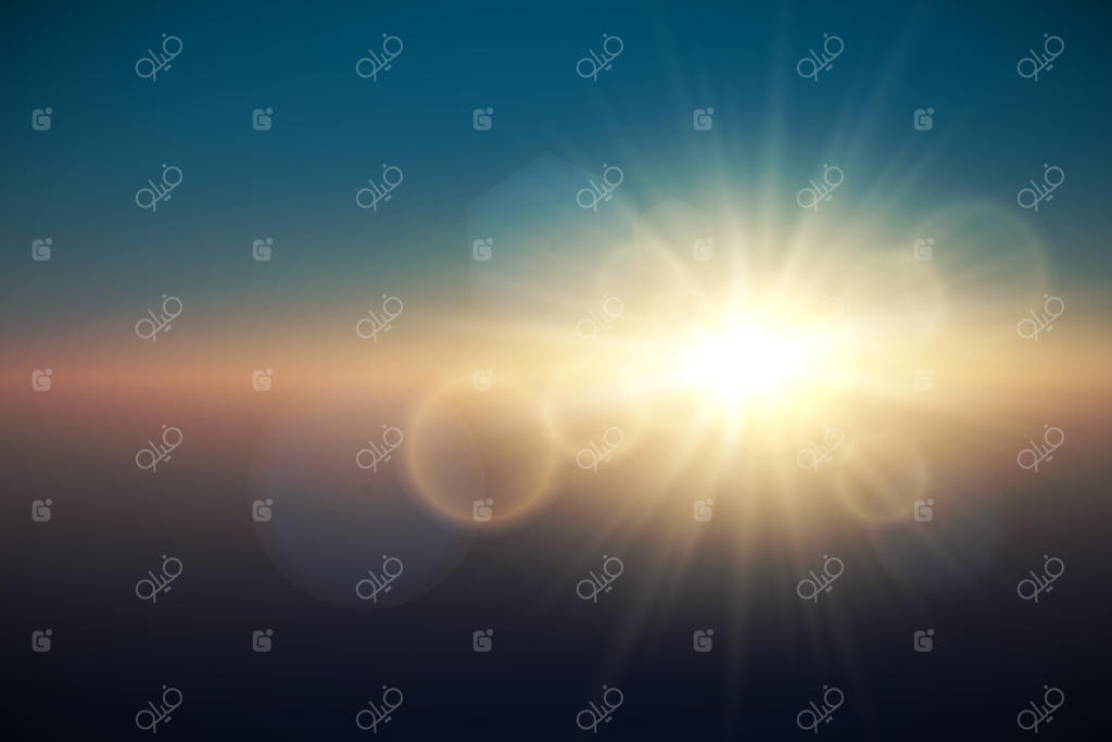 اثر نور خورشید و لنز فلر ویژه: تصویر برداری وکتوری