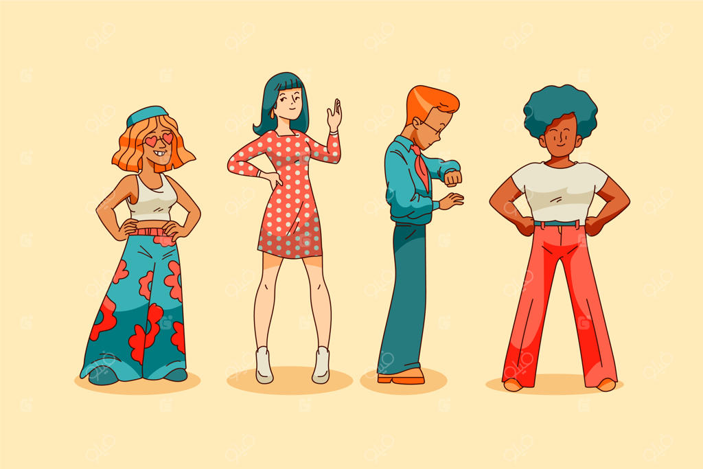 تصویرسازی شخصیت‌های دهه 60 به صورت دستی