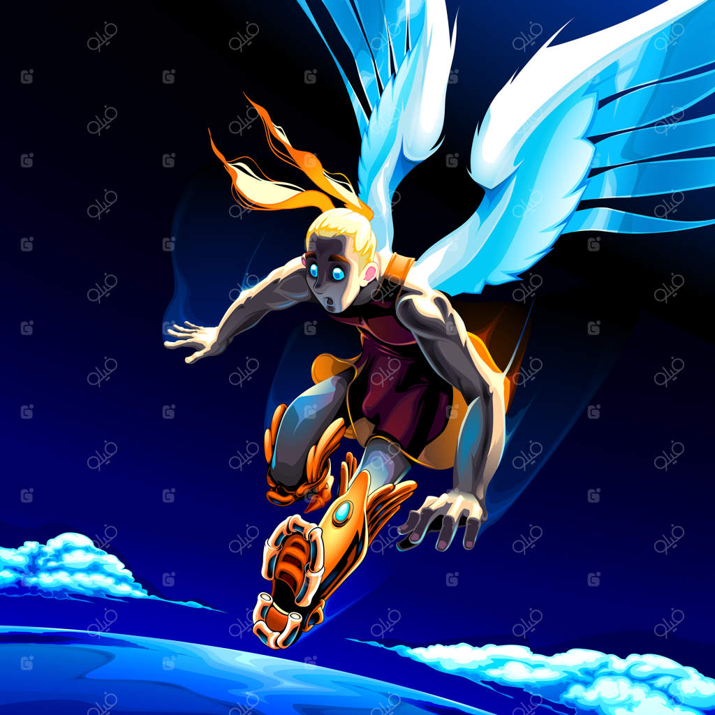 فرشته در حال نظاره‌ی سیاره زمین است