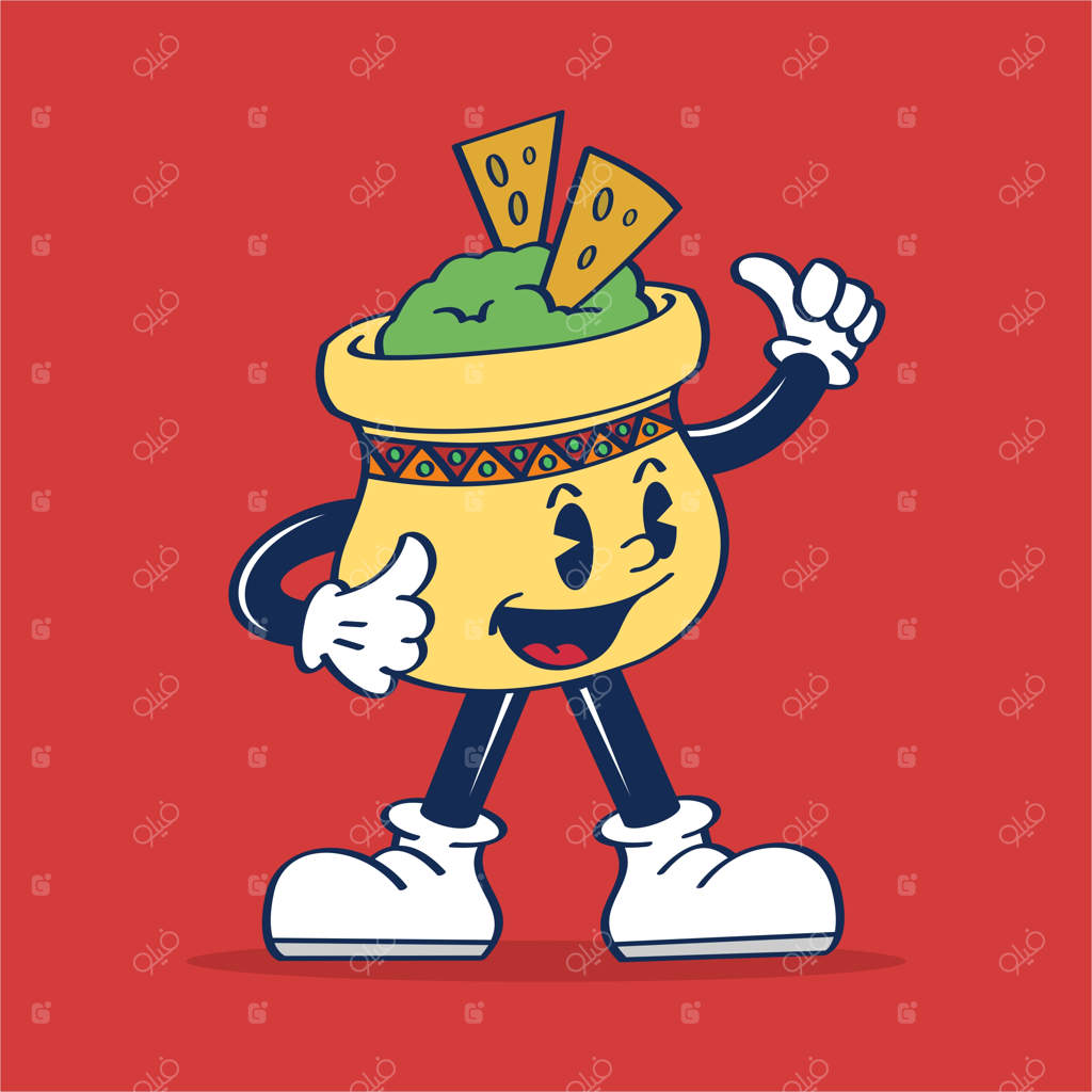 شخصیت کارتونی دیپ گواکاموله با لبخند و نشانه‌ی تأیید در یک تصویرسازی دستی