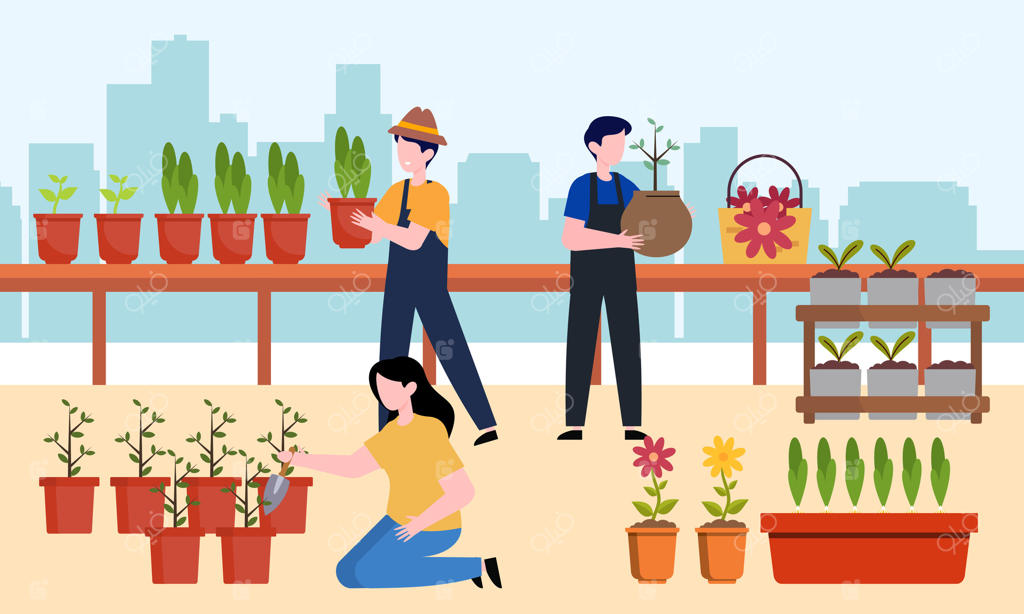 تصویر همکاری کشاورزان و باغبانان برای ساخت بام سبز