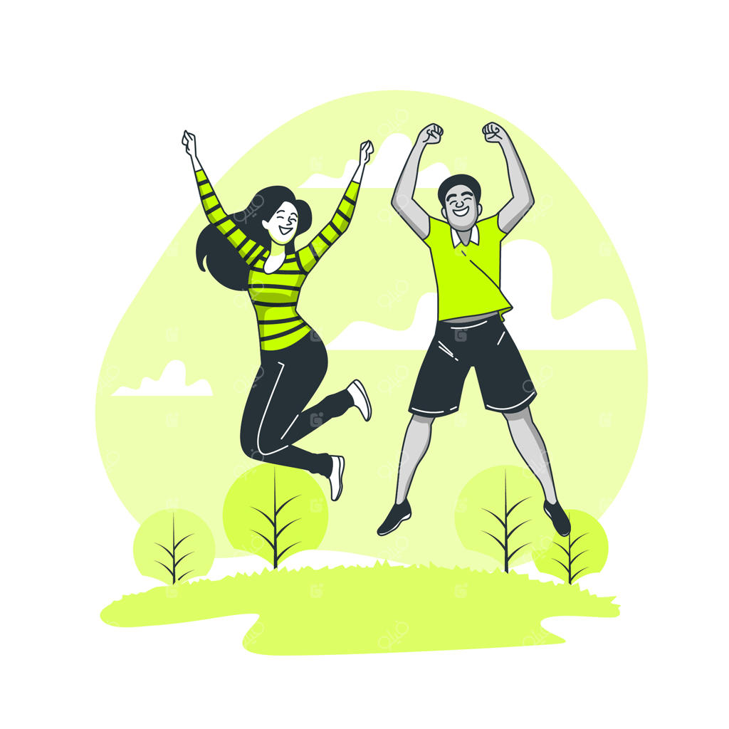 تصویرسازی مفهوم جوان و شاد