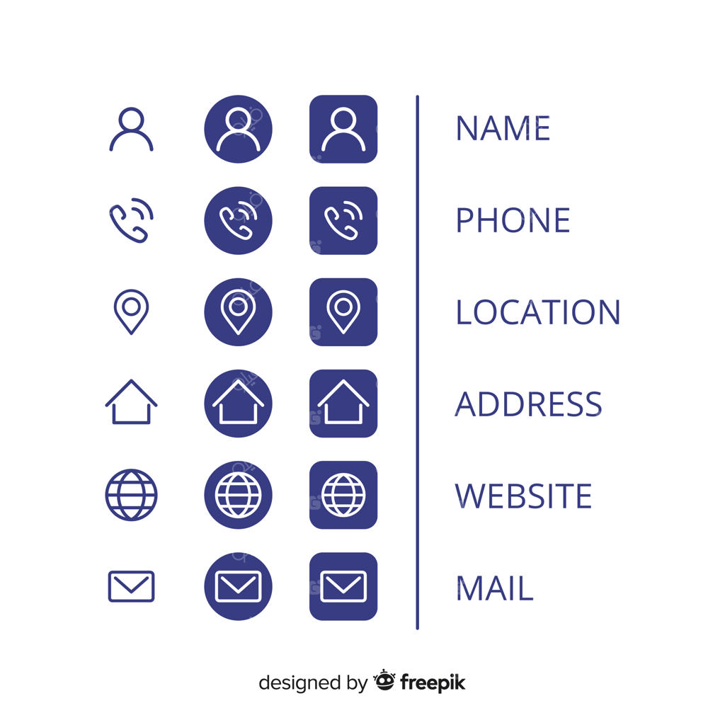 مجموعه آیکون برای کارت ویزیت