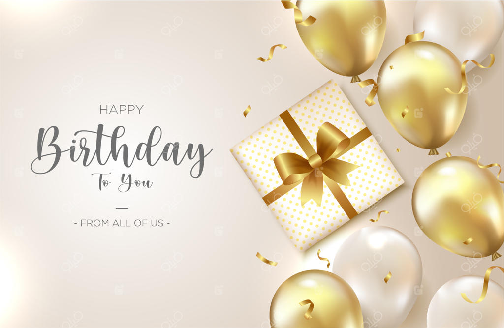 پس‌زمینه تولد با بادکنک‌های واقعی