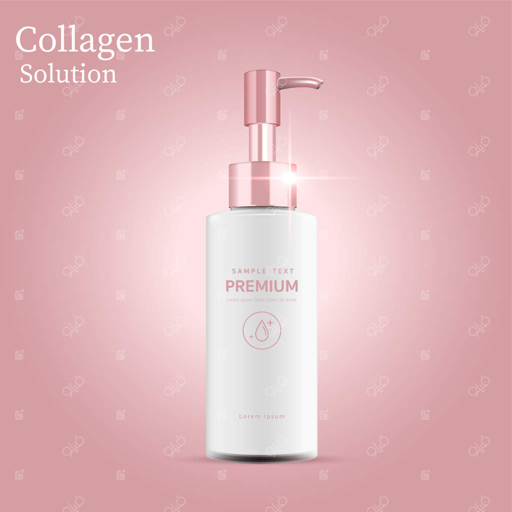 قالب خالی و شبیه‌سازی بطری پلاستیکی برای لوسیون بدن و مراقبت از پوست.