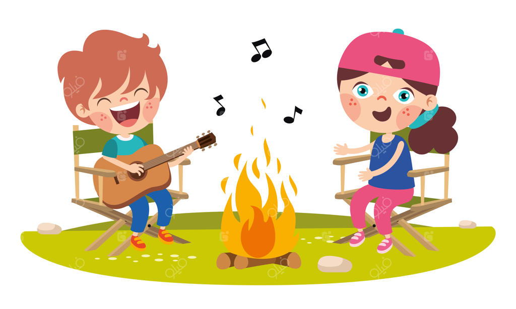 کارتون بچه‌ها در کمپ طبیعت