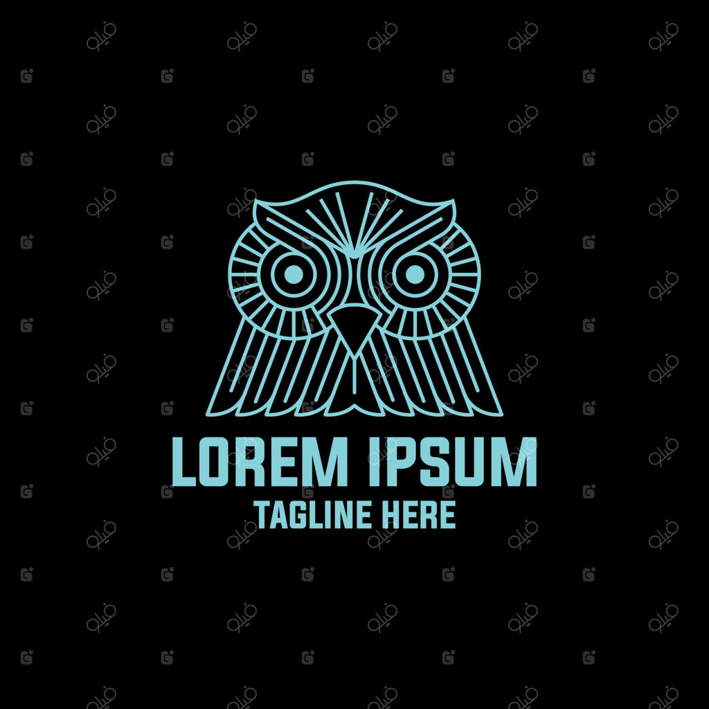 لوگوی سر جغد. لوگوی جغد. آیکون جغد. تصویرسازی وکتور جغد. نماد و نشان جغد.