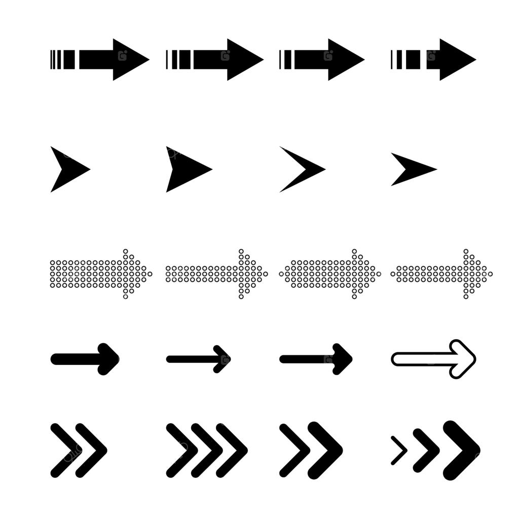 مجموعه‌ ای از فلش‌ ها با سبک شیک و رنگ مشکی.