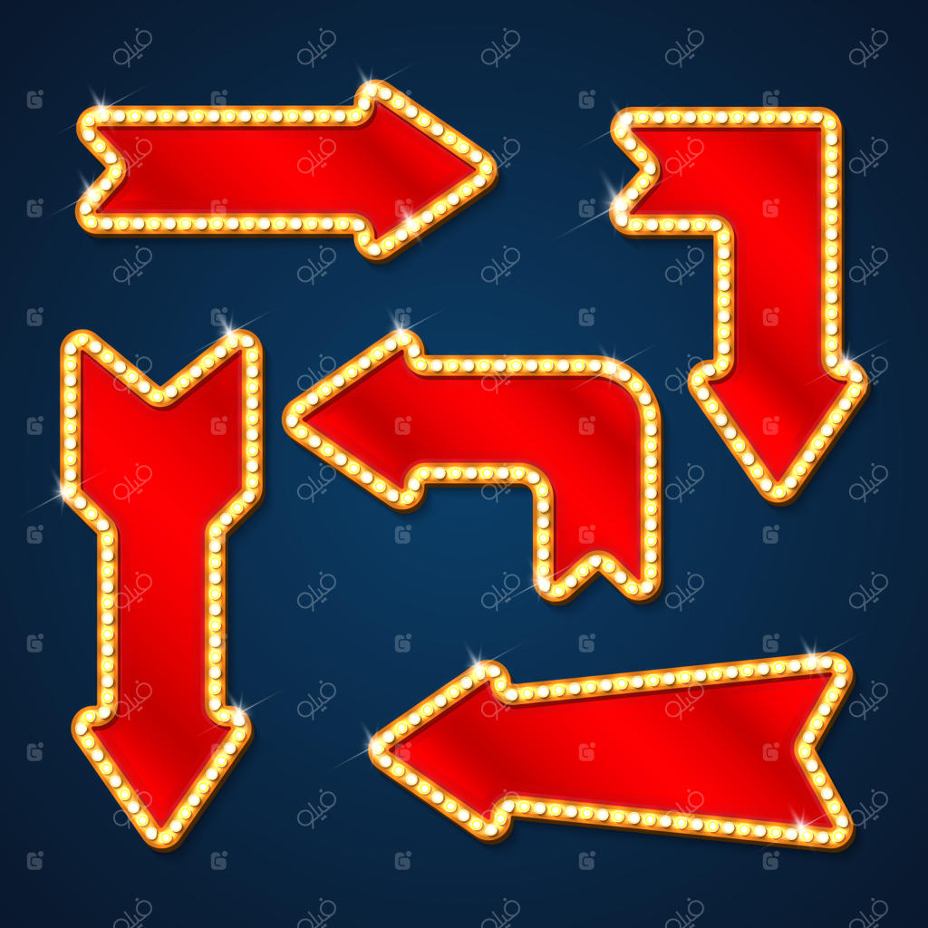 مجموعه تیرها با لامپ‌های روشن