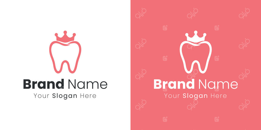 طراحی لوگوی تاج دندان شیک برای هویت برند دندانپزشکی