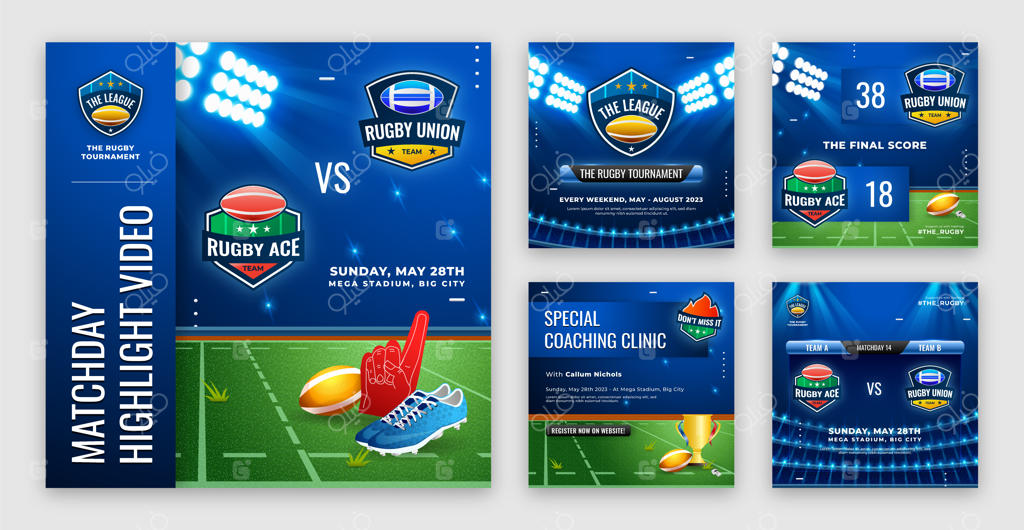 پست‌های اینستاگرام راگبی با طراحی گرادیان