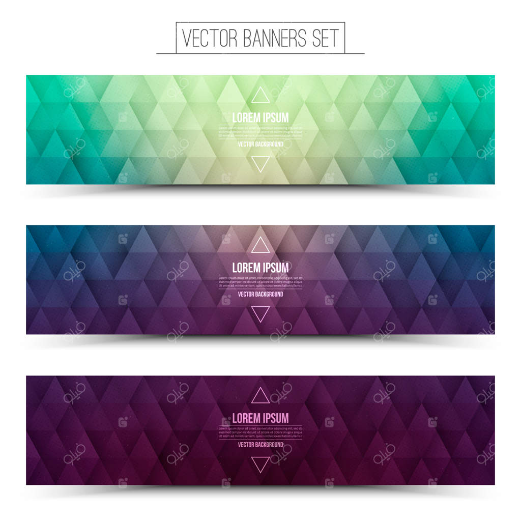 مجموعه بنرهای وب رترو وکتور سه‌بعدی Retrowave