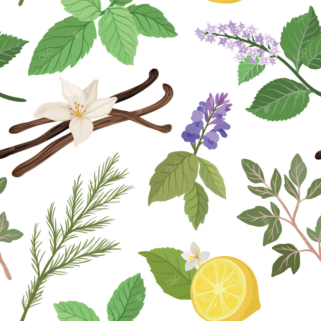 پترن زنده گیاهان و گل‌ها برای طراحی