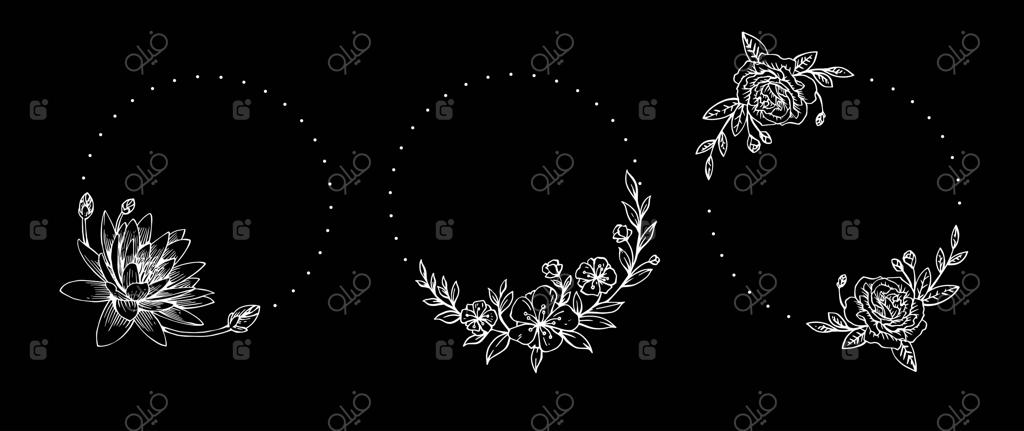 گل زیبایی و طراحی سبکی نقاشی گیاهی دستی