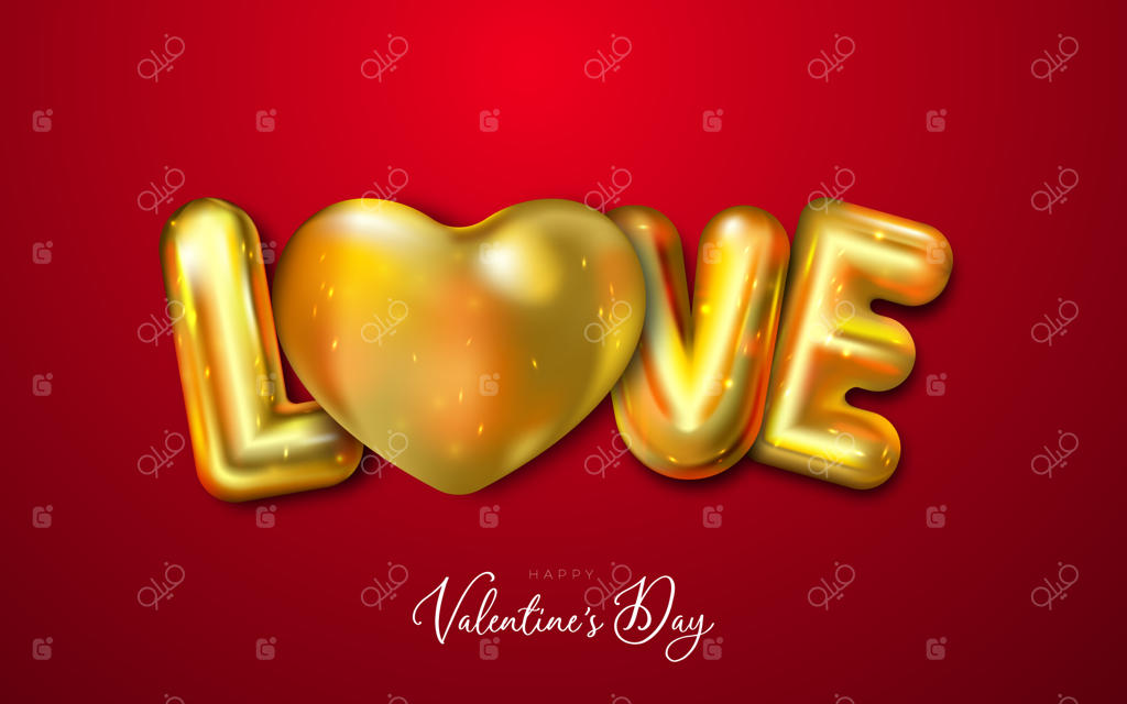 کارت تبریک روز ولنتاین با بادکنک‌ها