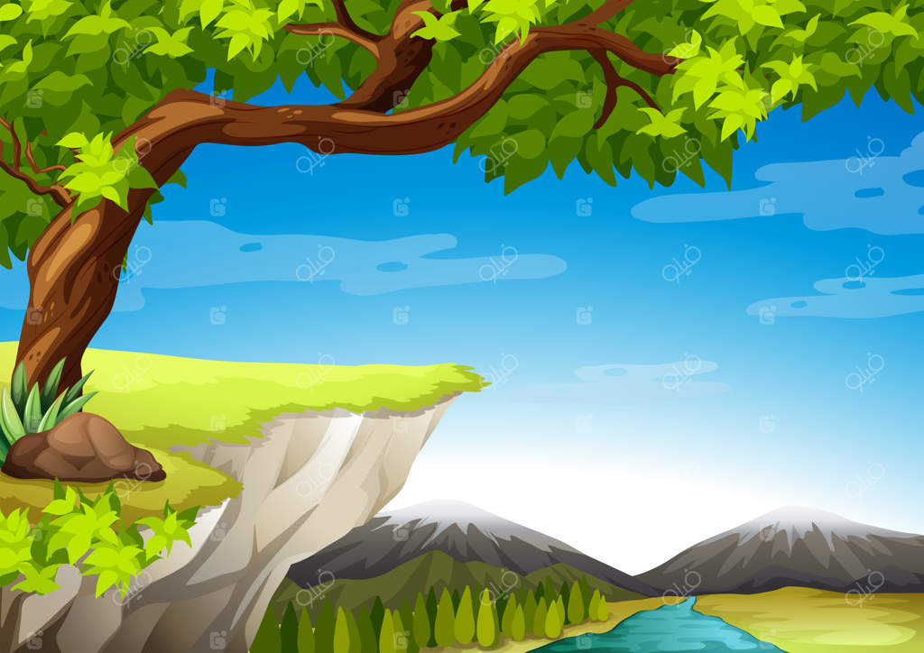 کوه‌ها و درختان