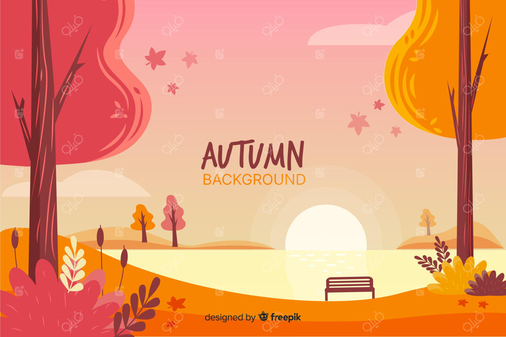 زمینه پاییزی با طرح دست‌کشیده