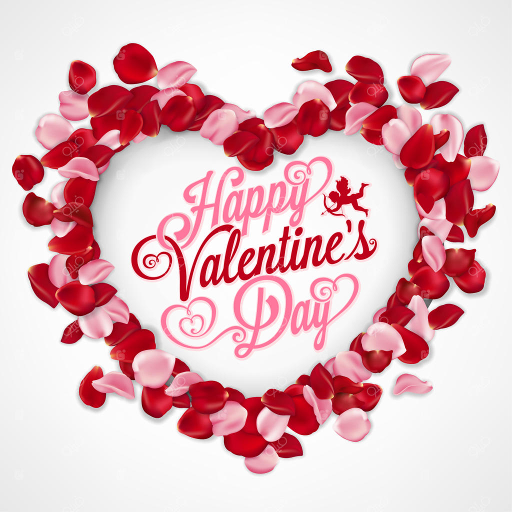 پس‌زمینه تایپوگرافی روز ولنتاین