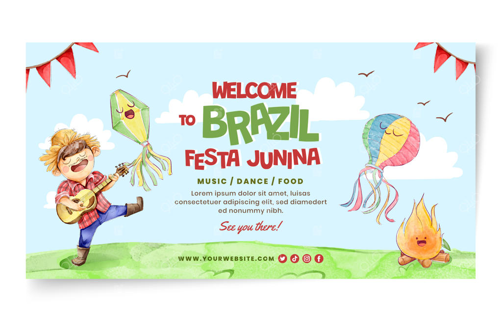 قالب پست شبکه‌های اجتماعی برای جشن‌های رنگارنگ Juni