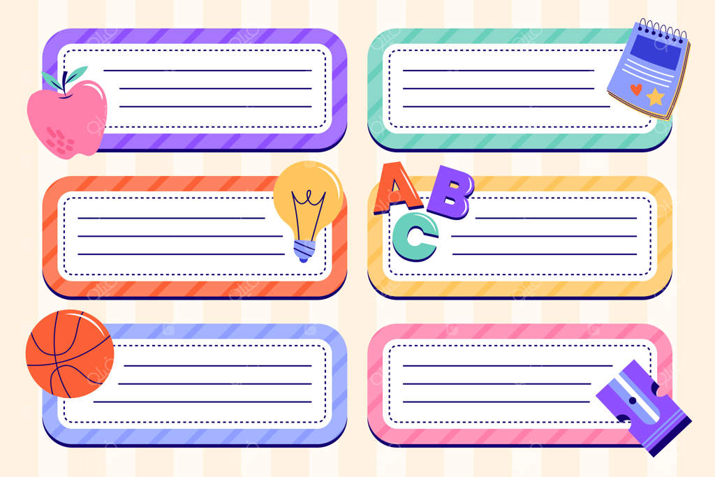 مجموعه برچسب های دست نویس دفترچه یادداشت