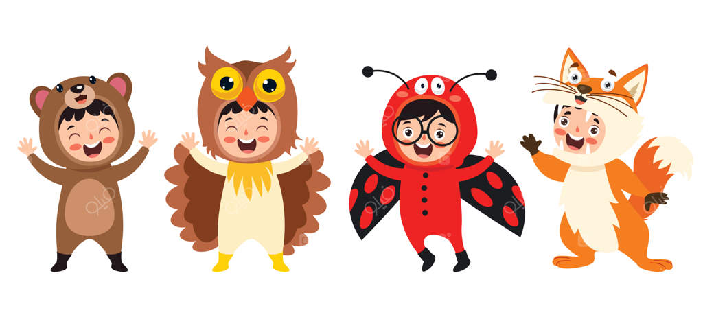 بچه‌های بامزه با لباس حیوانات