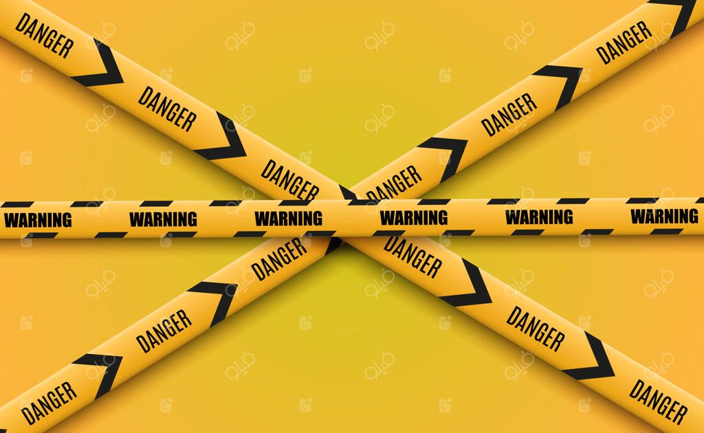 نوار هشدار و مانع روی پس‌زمینه شفاف - تصویرسازی.