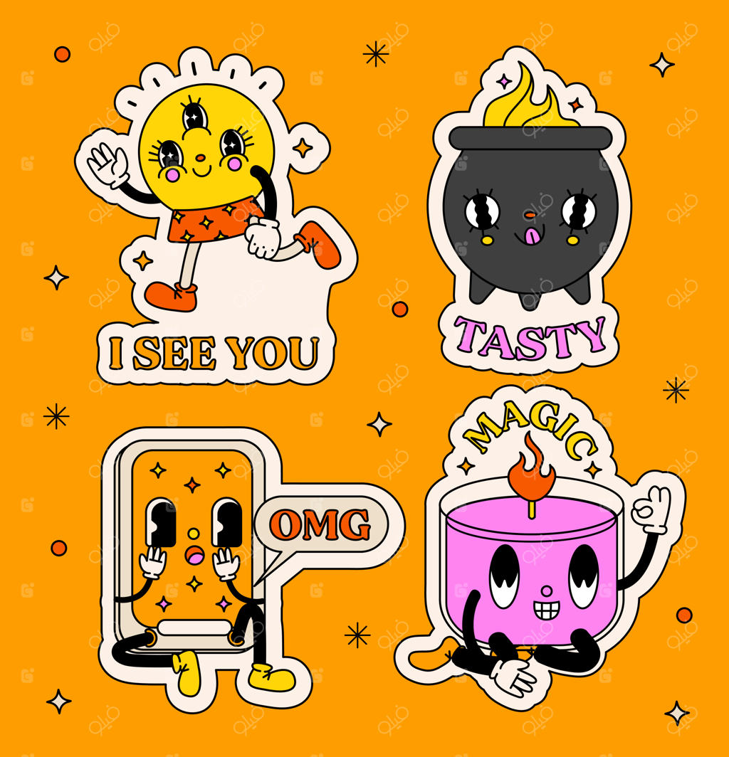 مجموعه برچسب‌های کارتونی ترسناک