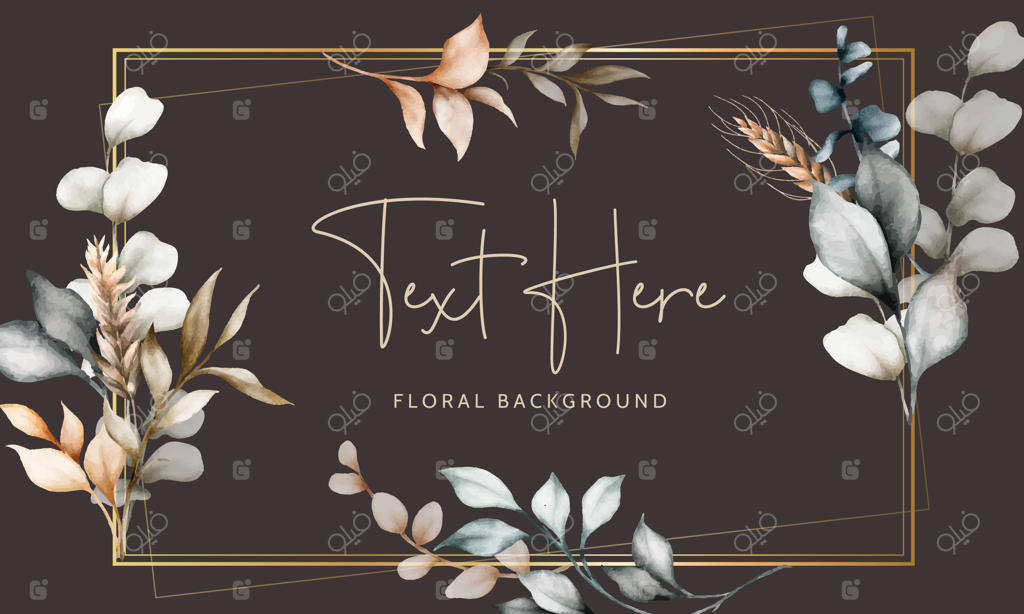 الگوی پس‌زمینه شیک برگ‌های قدیمی با آبرنگ