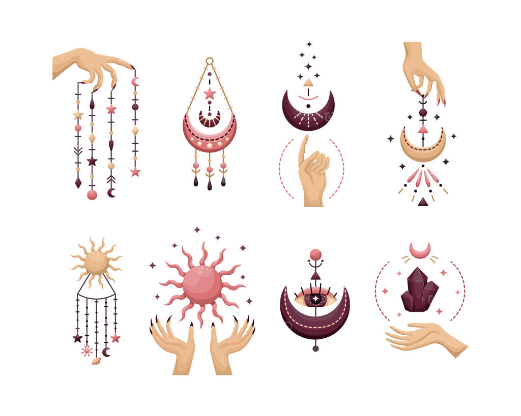 مجموعه‌ای از عناصر عرفانی طالع‌بینی.