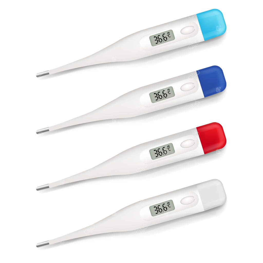ست بزرگ دماسنج الکترونیکی با پس‌زمینه‌ی گرادیان