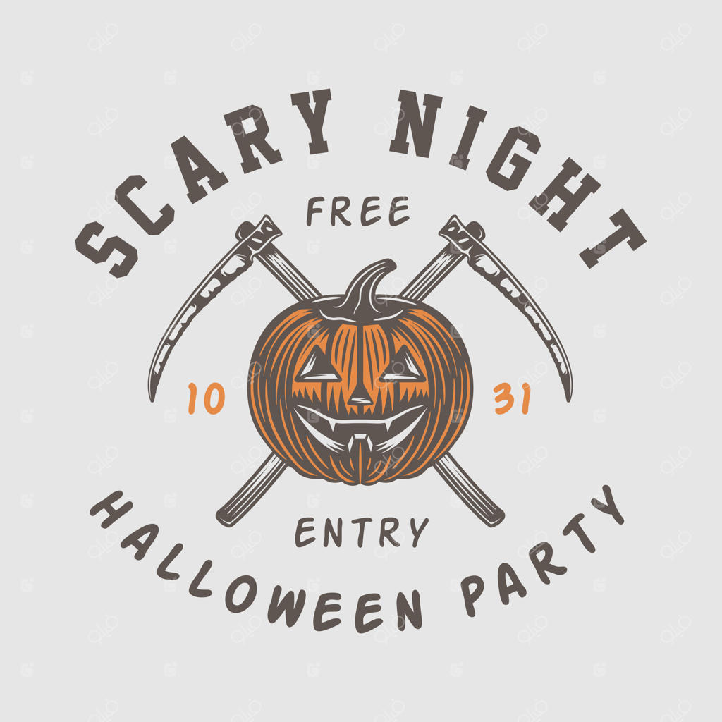 لوگوی هالووین به سبک وینتیج و رترو