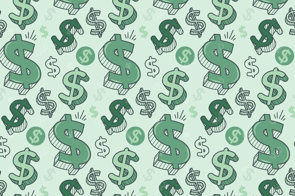 پس‌زمینه با طرح دستی نشان دلار