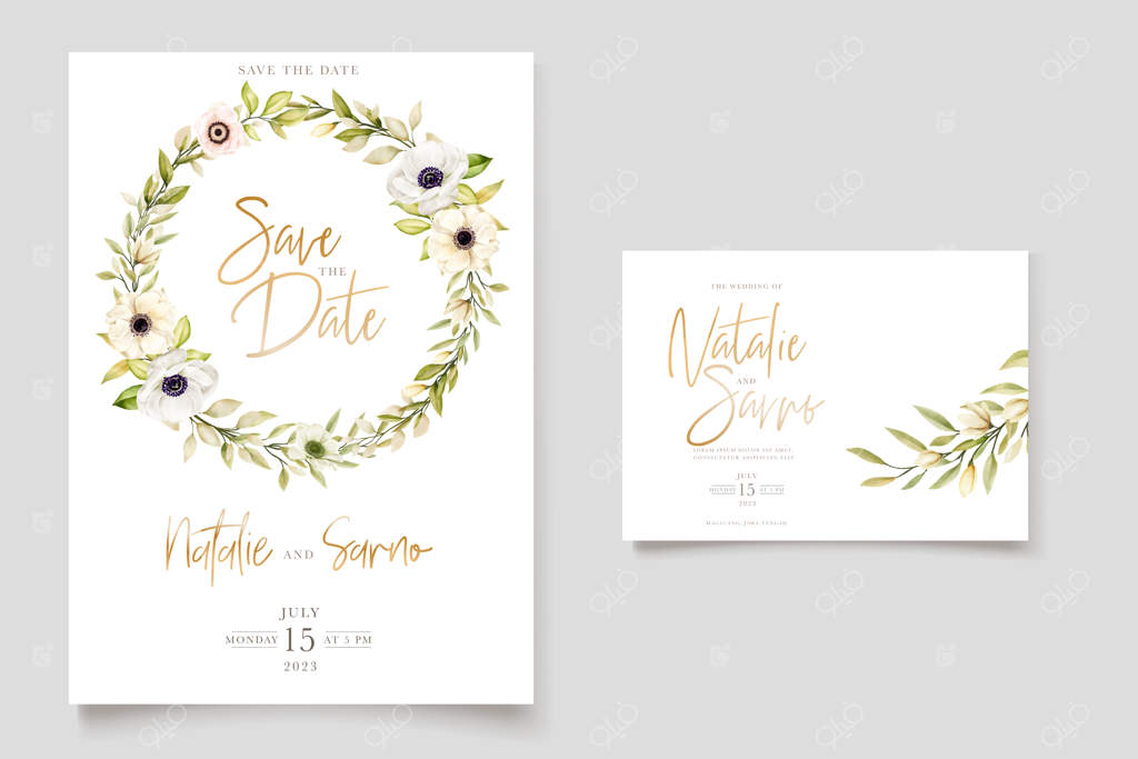 کارت دعوت با طرح آبرنگی شقایق مشکین