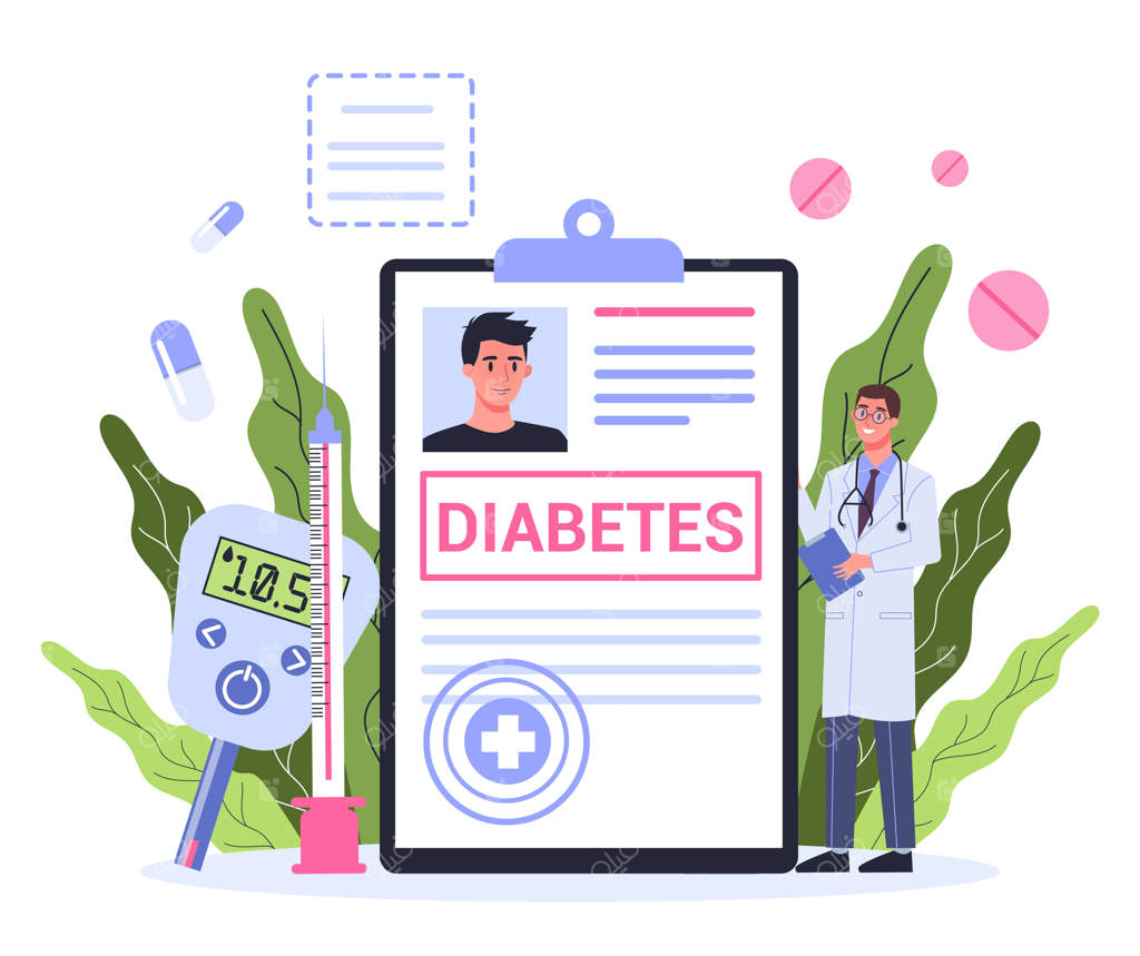 مفهوم دیابت: اندازه‌گیری قند خون با گلوکومتر. تشخیص پزشک و ایده‌های مراقبت و درمان.