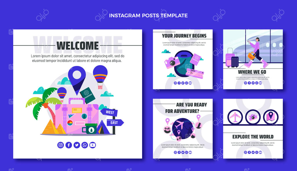 پست اینستاگرامی سفر با طراحی تخت