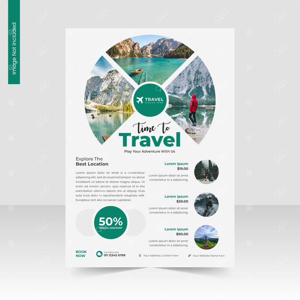 قالب تراکت A4 آژانس مسافرتی و گردشگری یا تراکت تجاری