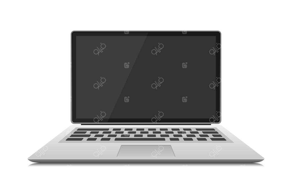 دستگاه لپ‌تاپ بر روی زمینه سفید