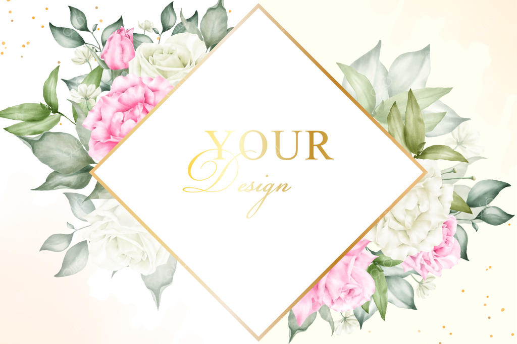 پس‌زمینه گل‌دار برای کارت دعوت عروسی