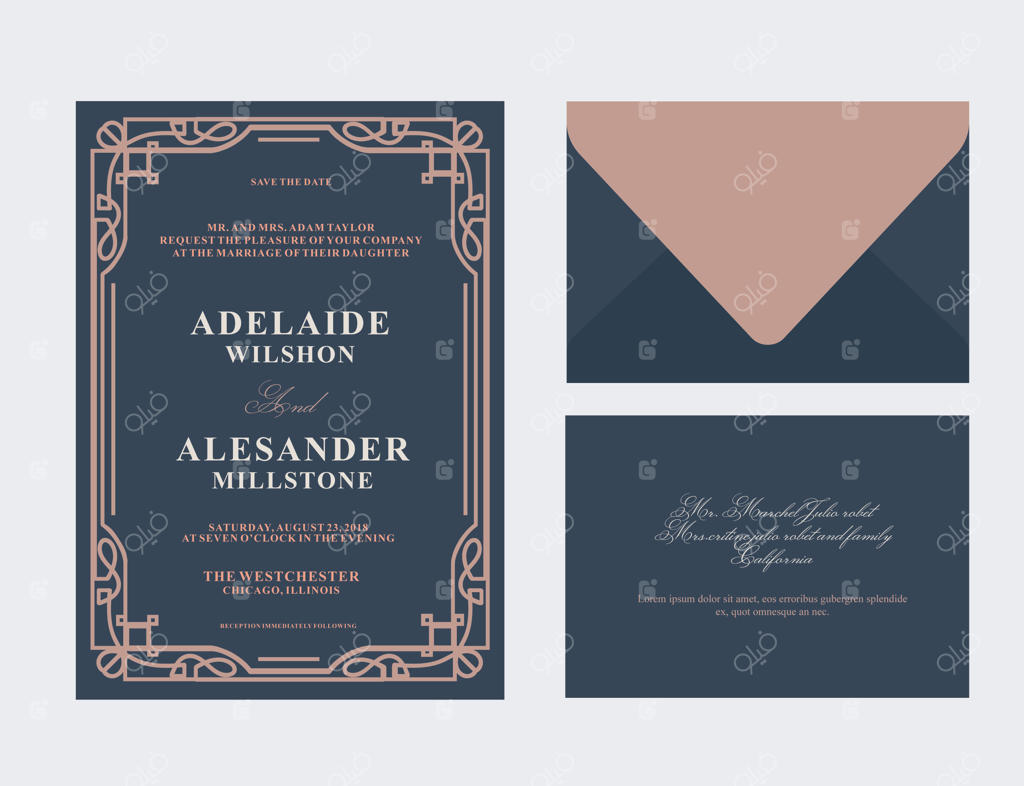 کارت عروسی به سبک آرت دکو