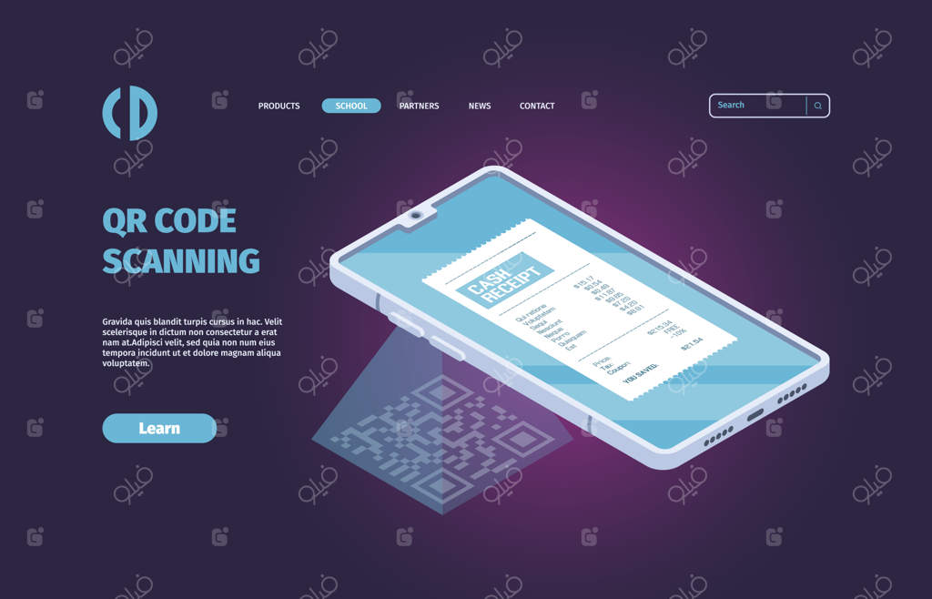 اسکن کردن کد QR با گوشی هوشمند: مفاهیم وکتوری شیک و رنگارنگ برای شناسایی و تایید کدهای تلفن همراه