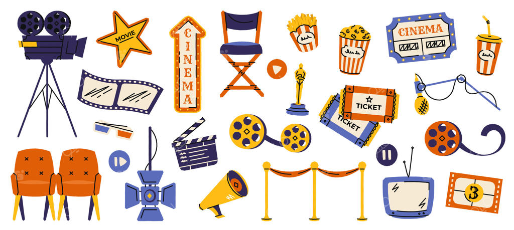آیکون‌های رنگارنگ سینما برای فیلم
